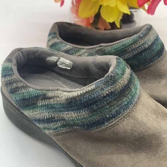 Dansko Gray Blue Green Sweater Top Mule Clog Sz 38. DAN0196B - Picture 2 of 11